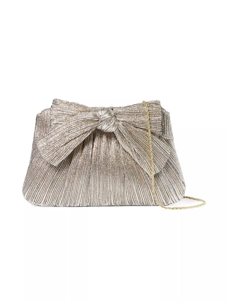 Loeffler Randall Rayne Pleated Lamé Bow Clutch 1