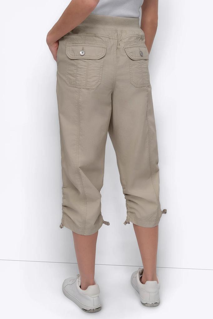 DKNY HIGH-RISE SHIRRED UTILITY CAPRI PANT