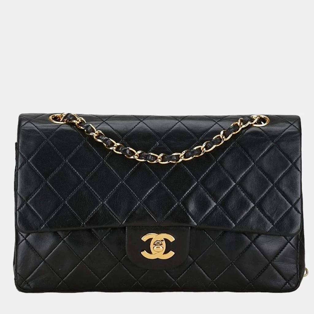 Chanel Chanel Black Leather Medium Classic Double Flap Shoulder Bag 1