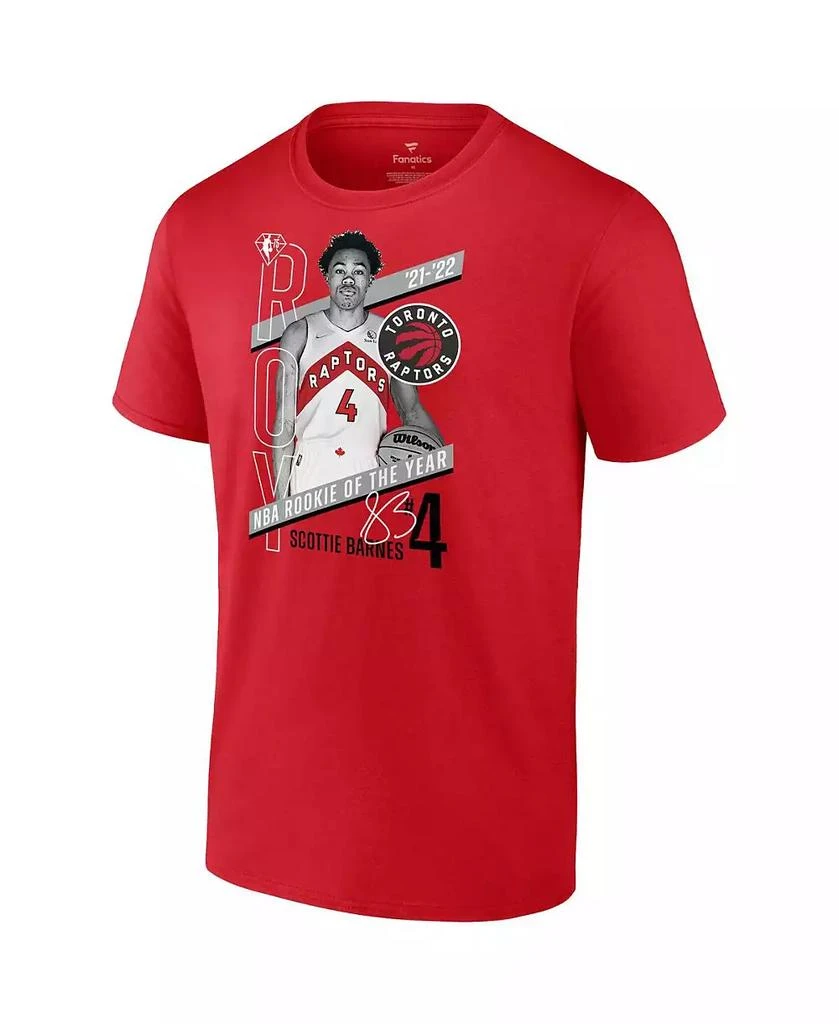 Fanatics Men's Scottie Barnes Red Toronto Raptors 2022 NBA Rookie of the Year T-shirt 4