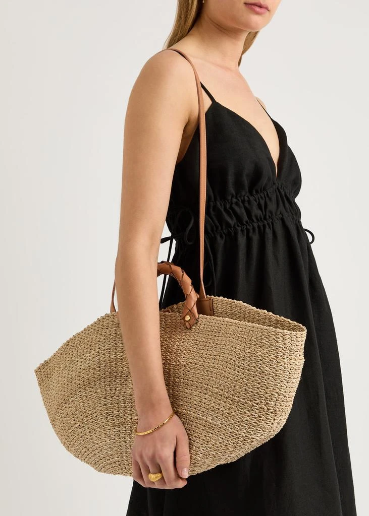 ARANAZ Market large raffia top handle bag 6