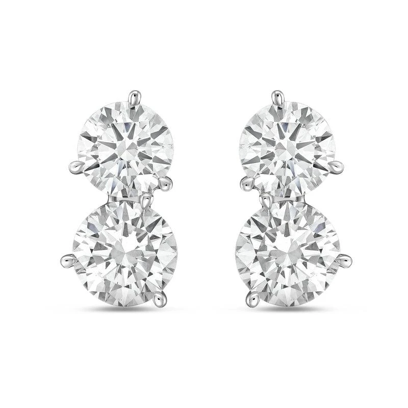 Diana M Jewels 14K WG Gold 2 Stone Earrings 7.00 Ct Tw