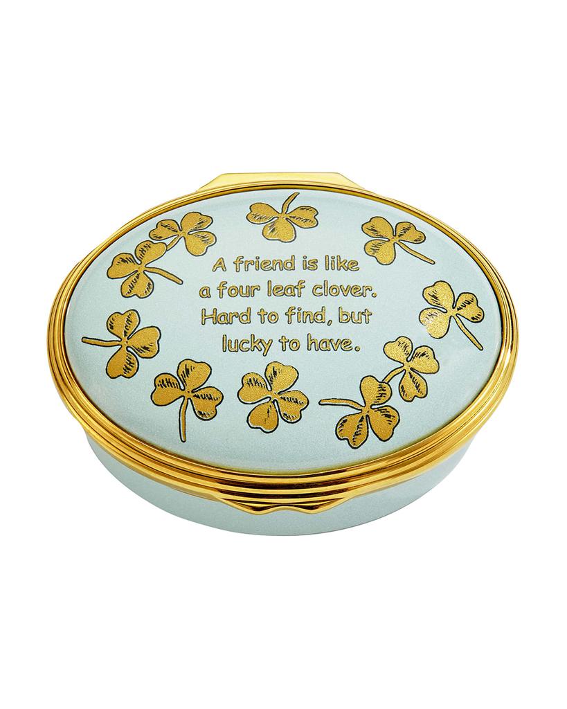 Halcyon Days Four Leaf Clover Enamel Box