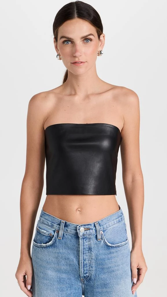 Susana Monaco Faux Leather Crop Tube Top 6