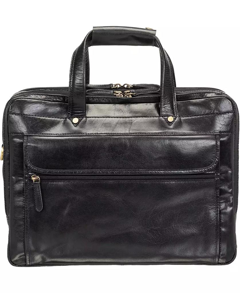 Mancini Leather Goods Men's Triple Compartment Briefcase