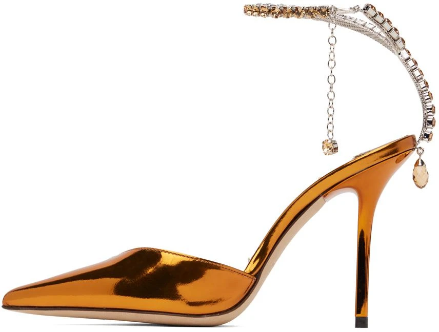 Jimmy Choo Orange Saeda 100 Heels 3