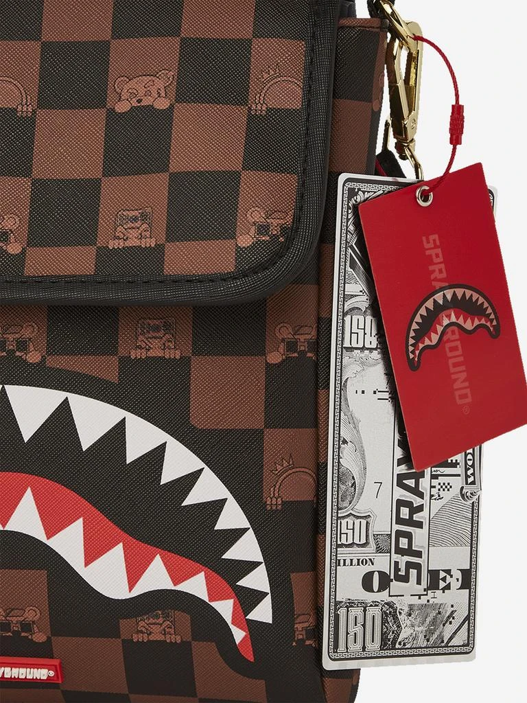 SprayGround Kids Peeking Character Check Messenger Sling Bag in Brown (25.5cm) 5