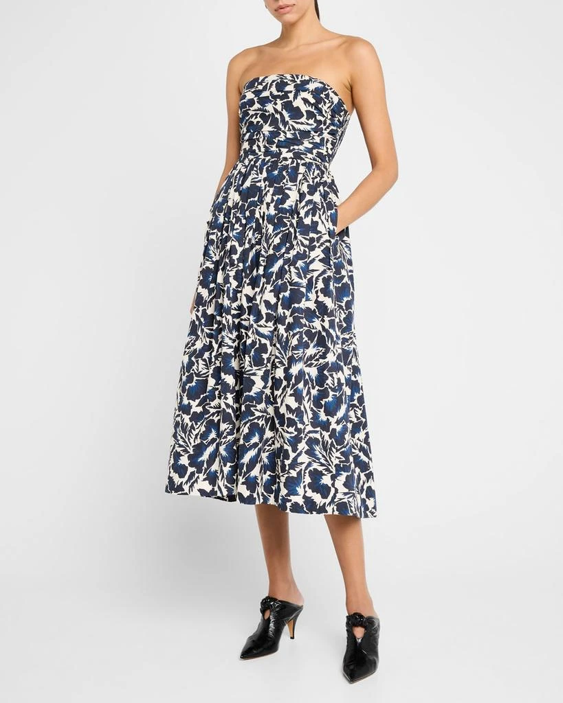 A.L.C. Tate Printed Strapless Midi Dress 4