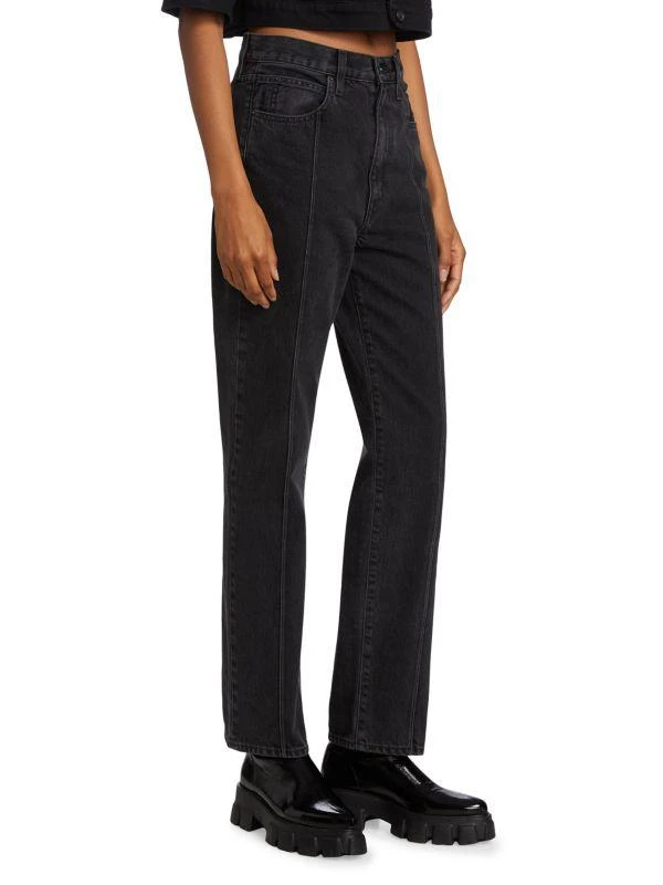 SLVRLAKE London Straight-Leg Pintuck Jeans 3