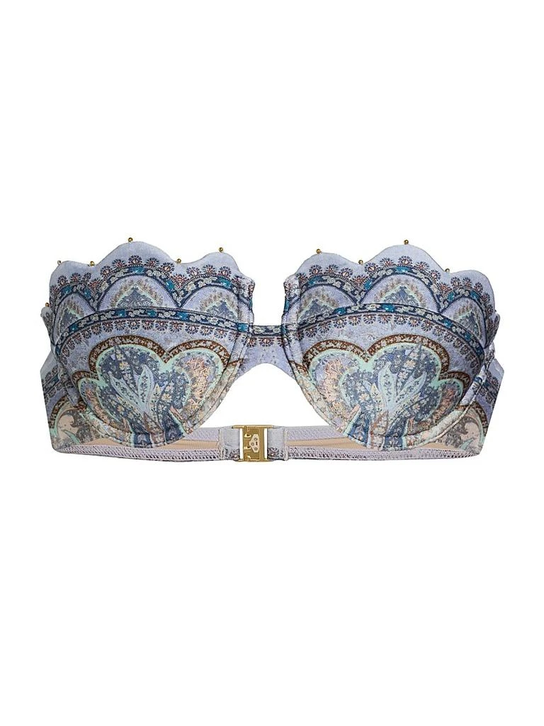 Zimmermann Wanderlust Scallop Balconette Printed Bikini Top