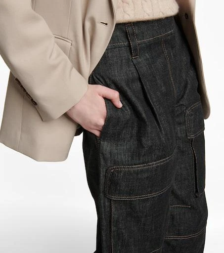 Brunello Cucinelli High-rise denim cargo pants 4