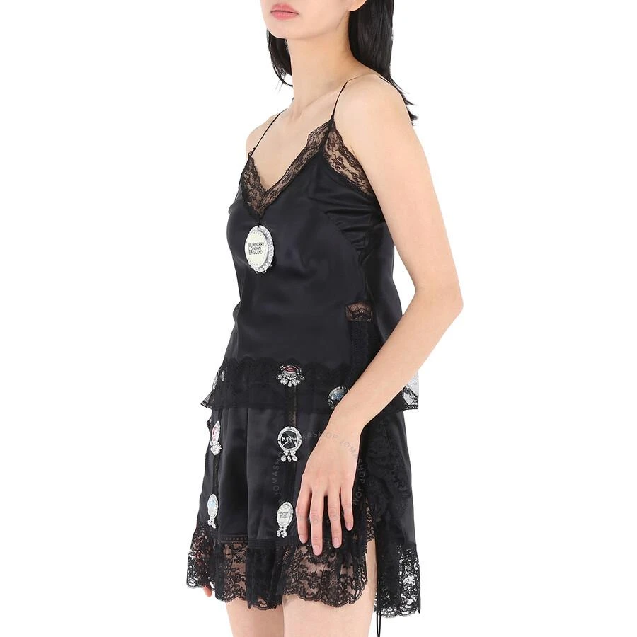 Burberry Black Satin And Lace Camisole With Bottle Cap Detail 2