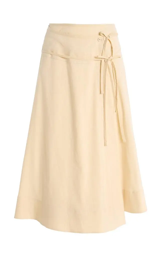 Proenza Schouler Proenza Schouler White Label - Jovie Slub Linen-Blend Wrap Skirt - Neutral - US 6 - Moda Operandi from Fashion US