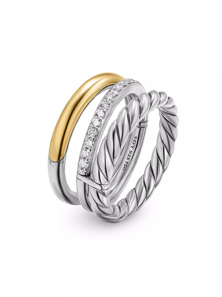 David Yurman DY Mercer Three Row Ring in Sterling Silver