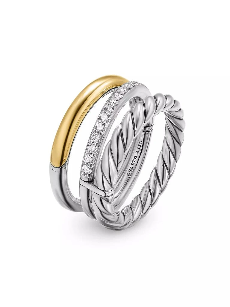 David Yurman DY Mercer Three Row Ring in Sterling Silver 2