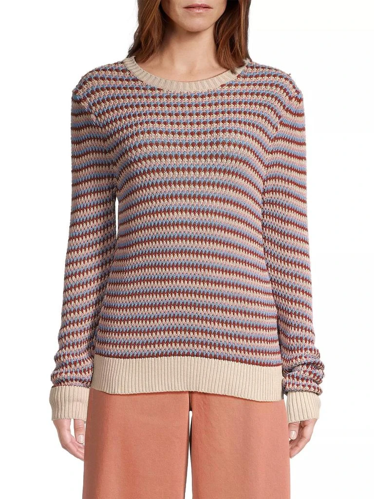 Weekend Max Mara Revere Striped Cotton-Blend Sweater 3