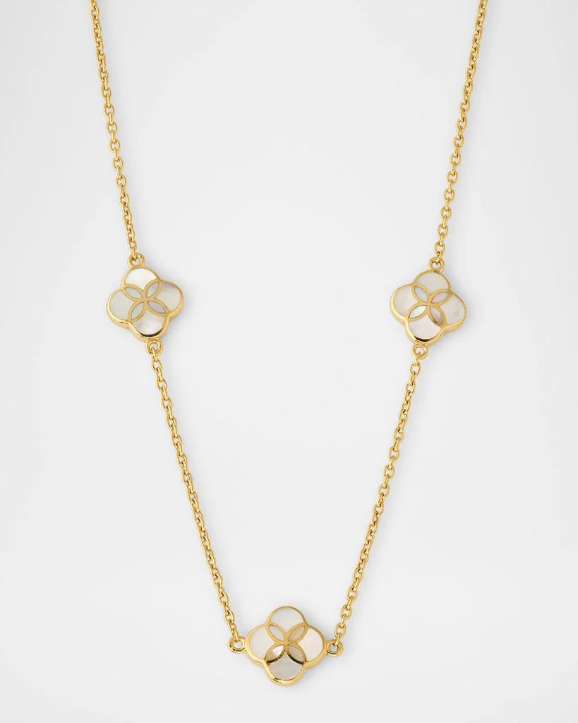 Jan Leslie Triple Petal Gemstone Station Necklace 1