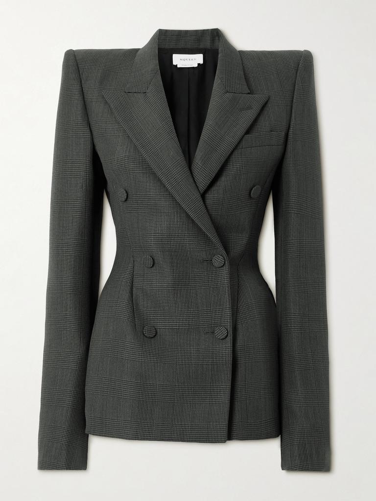 Alexander McQueen 双排扣羊毛马海毛混纺西装外套  - IT38