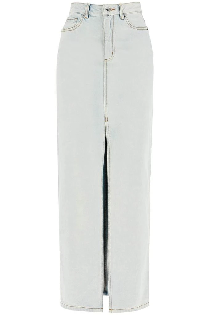Self Portrait Self-Portrait Bleach Wash Denim Maxi Skirt 1