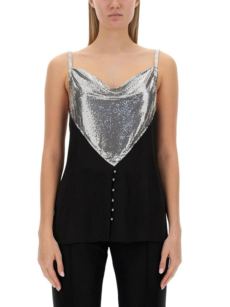 Paco Rabanne Paco Rabanne Chainmail Panelled Cowl-Neck Top 1