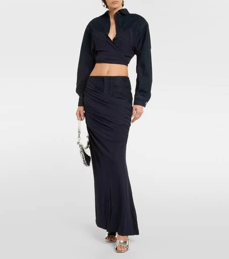 Christopher Esber Ruched denim maxi skirt 2