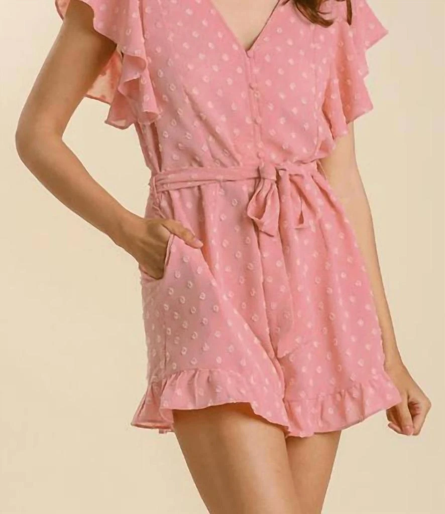 Umgee Umgee - Polka Dot Ruffled Romper 1