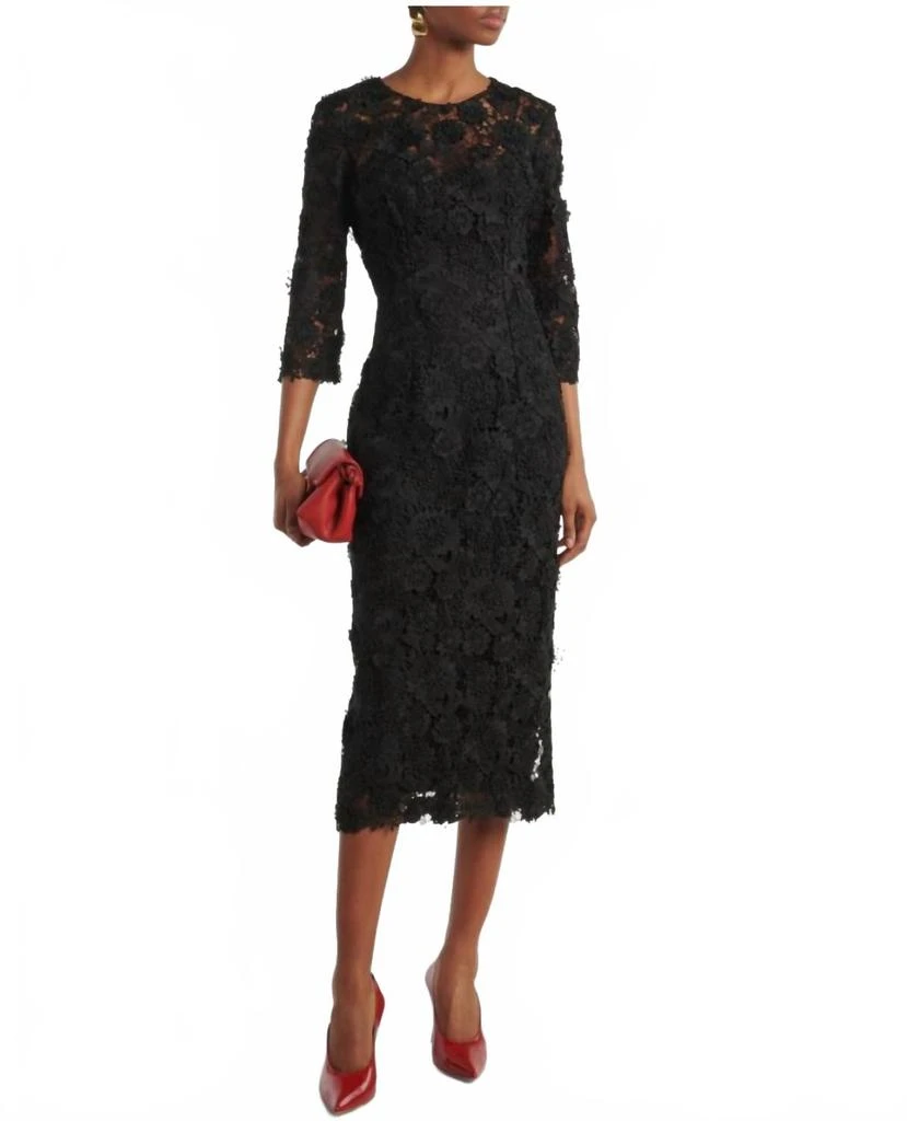 knee length dresses for ladies Sexy Long Transparent Lace Dress / Romantic Black Dress