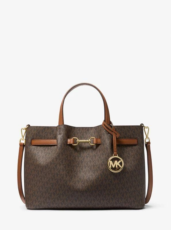 Michael Kors Carson Medium Signature Logo Satchel 1
