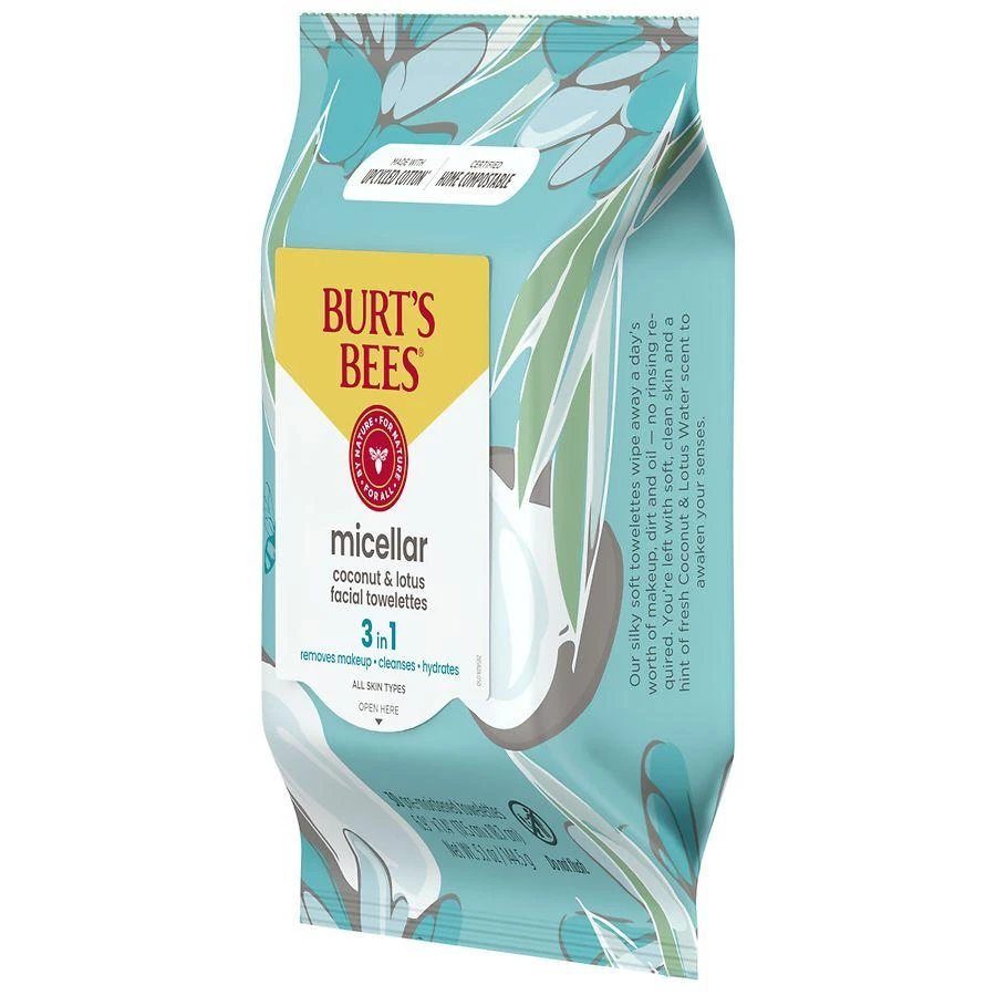 Burt's Bees Micellar Facial Towelettes Coconut and Lotus Water 8