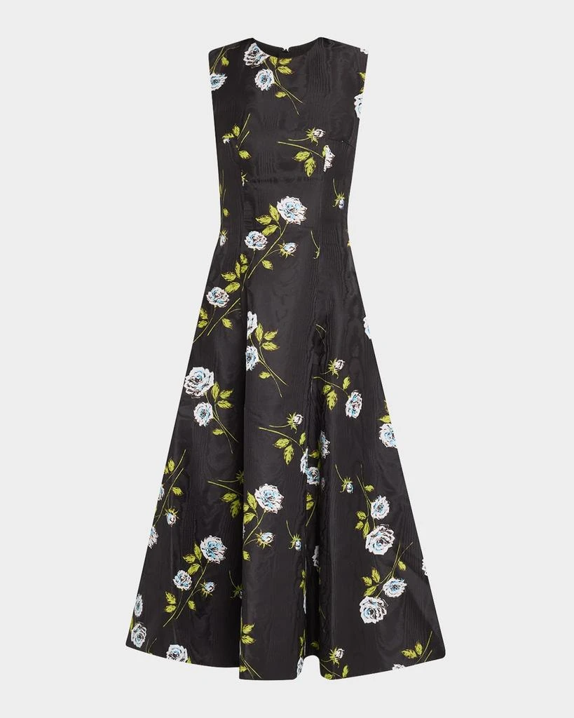 Emilia Wickstead Mara Floral-Print Faille Sleeveless Midi Dress 1