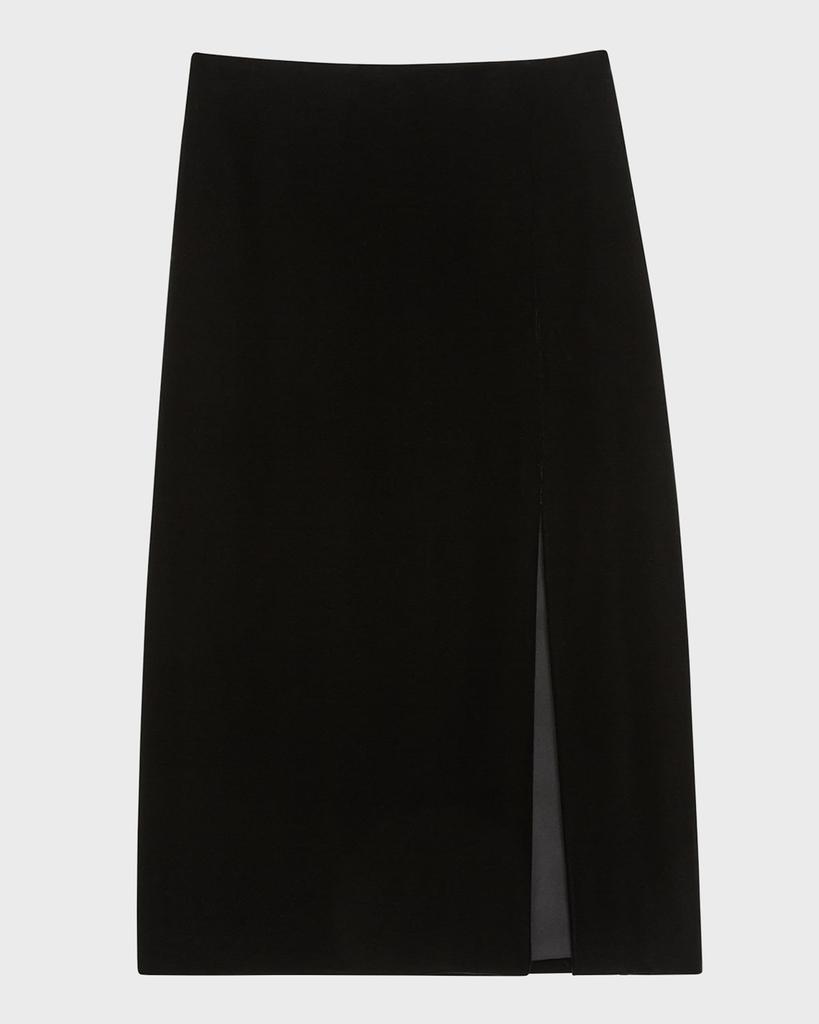 Theory Velvet Side Slit Pencil Skirt