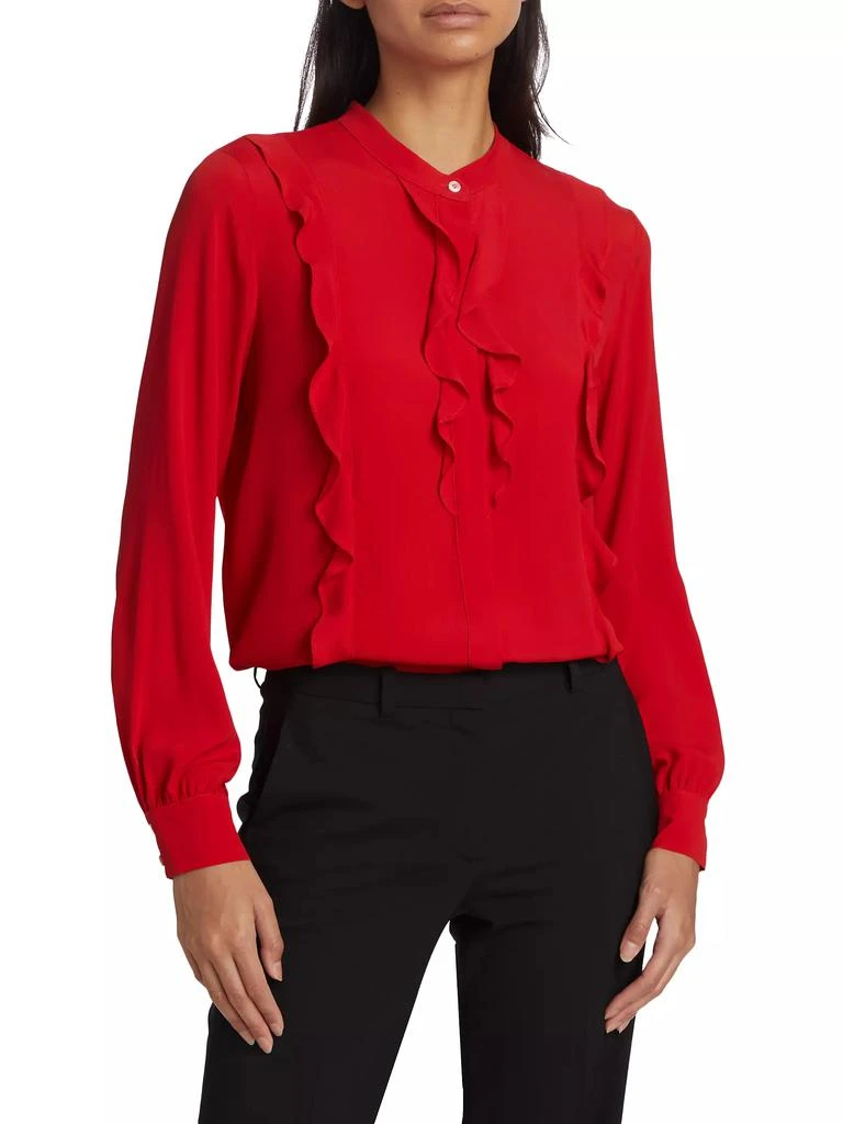 Marella Aguzze Ruffled Silk Blouse 3