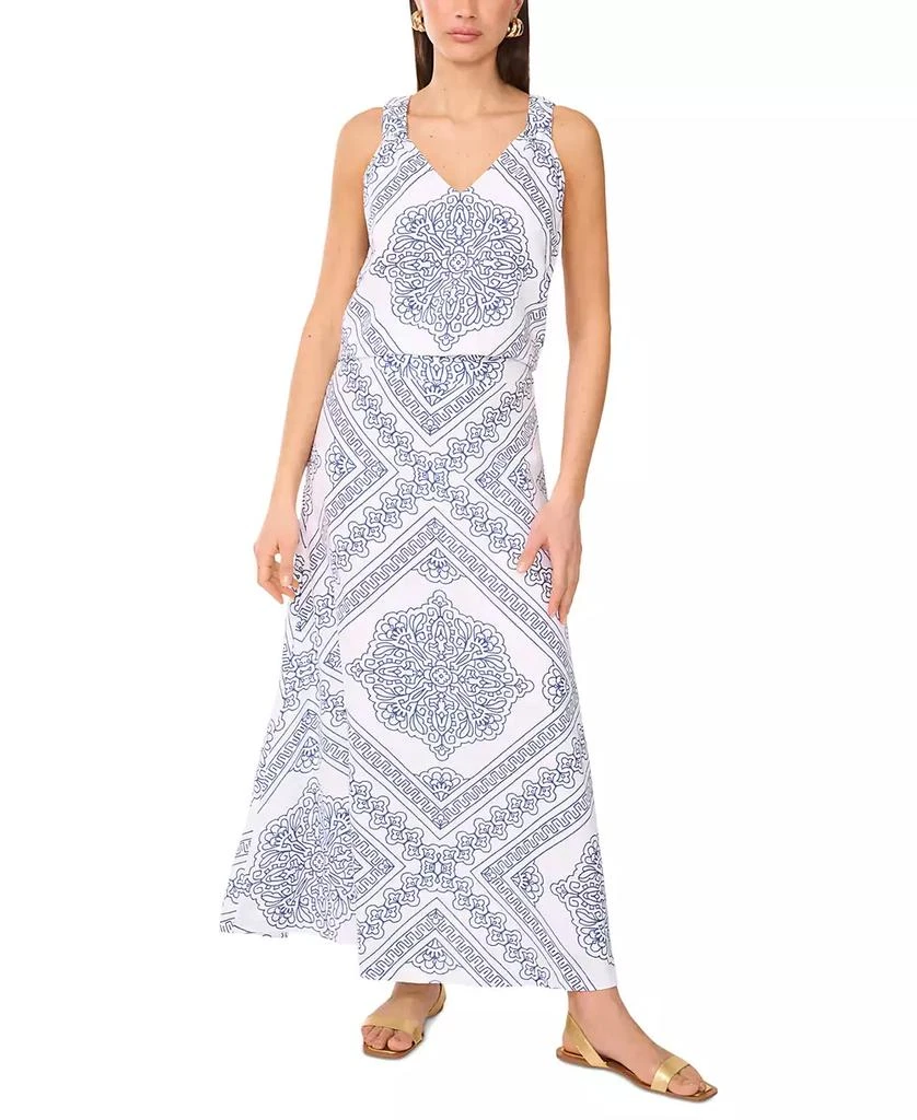 Vince Camuto Women's Linen-Blend A-Line Printed Maxi Skirt 5