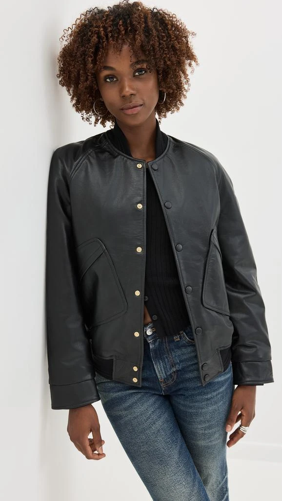 Victoria Beckham Leather Varsity Jacket 1