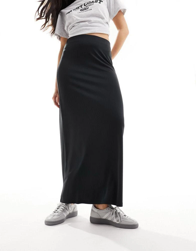 Monki Monki super soft maxi skirt in black 1