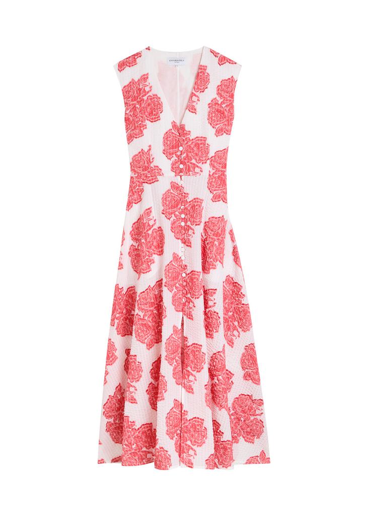 Evi Grintela Caroline floral-printed seersucker midi dress