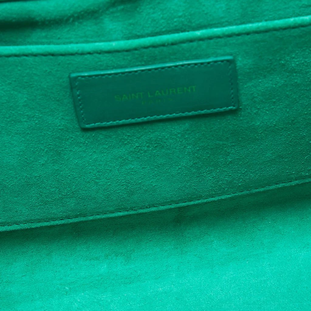 Yves Saint Laurent Green Leather Y-Ligne Clutch 6