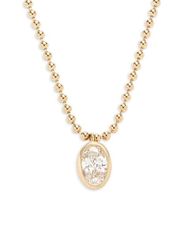 Effy 14K Yellow Gold & 1 TCW Lab Grown Diamond Pendant Necklace 1