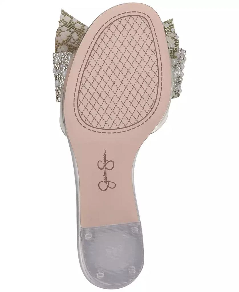 Jessica Simpson Women's Irrone Embellished Bow Block-Heel Sandals 5