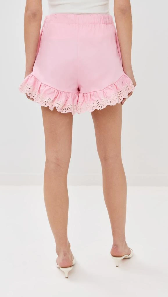 Kika Vargas Frida Shorts Pale Pink Cotton + White Embroidery 2