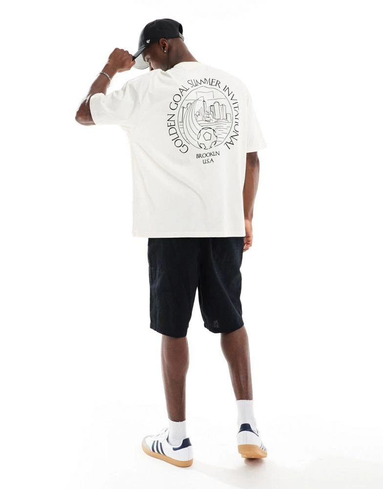 ASOS ASOS DESIGN oversized t-shirt with scenic back print in off white 2