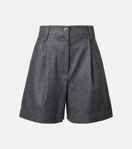 Brunello Cucinelli High-rise virgin wool shorts 1