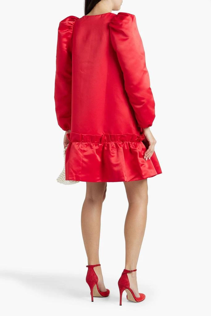 Sleeper Mystery Puff ruffled duchesse-satin mini dress 3