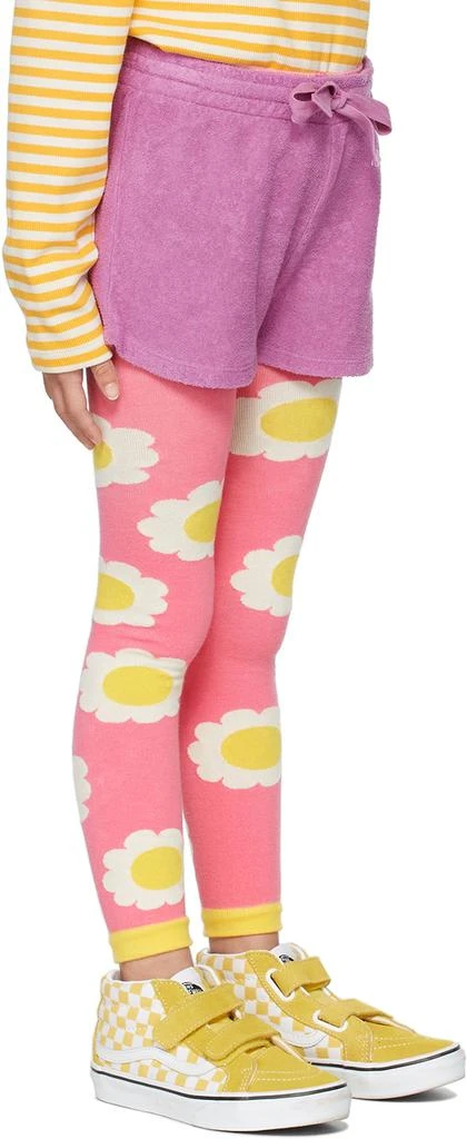 Mini Rodini Kids Pink Mr Flower Leggings 3