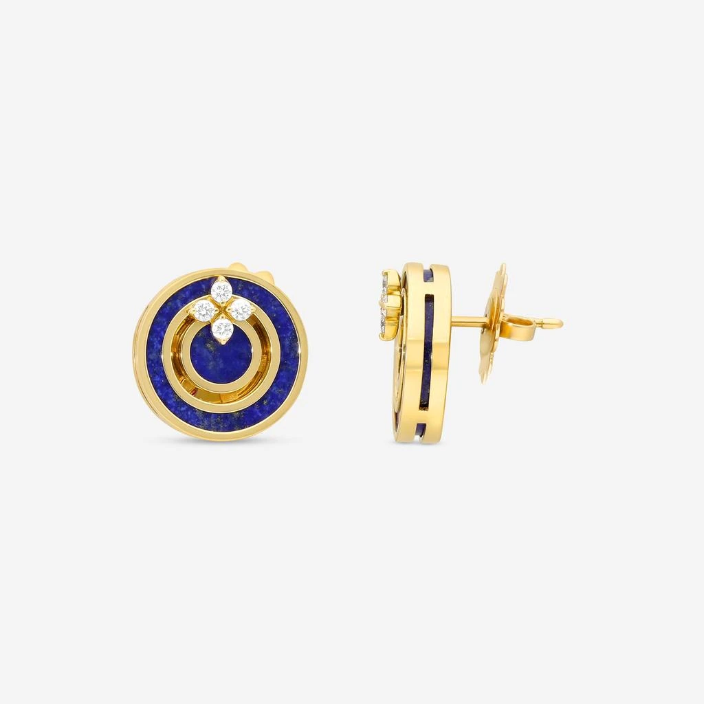 Roberto Coin Roberto Coin Love in Verona 18K Rose Gold Diamond & Blue Lapis Stud Earrings 8883126AXERX 3