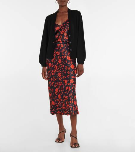 Lee Mathews Bella floral silk slip midi skirt