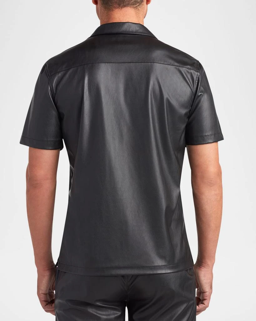 MONFRÈRE Men's Bond Faux-Leather Camp Shirt 2