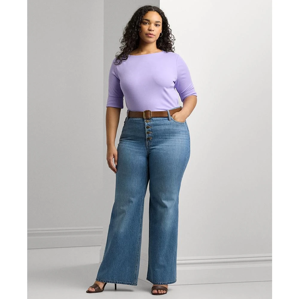 Ralph Lauren Plus Size High-Rise Flare Jeans 5
