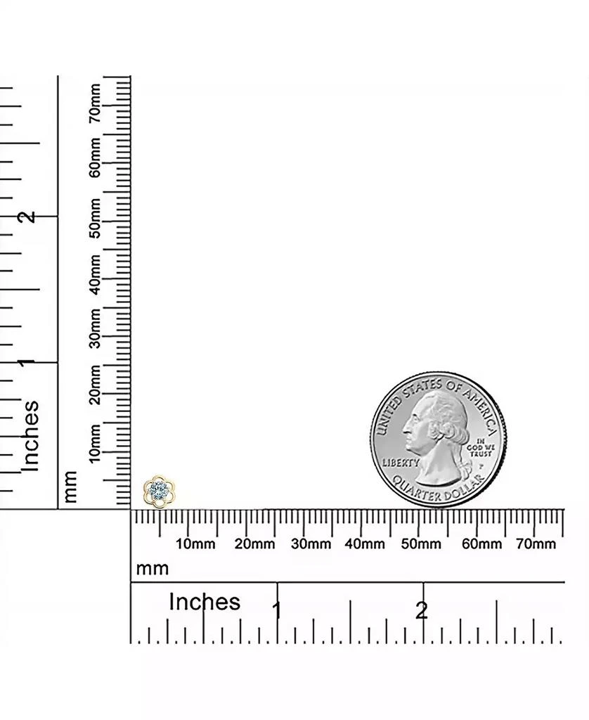 Bling Jewelry Set of 2 Tiny Blue
Clear CZ Open Flower Stud Helix Lobe Cartilage 1 Piece Earring 14K Gold 4MM Screwback Post 5