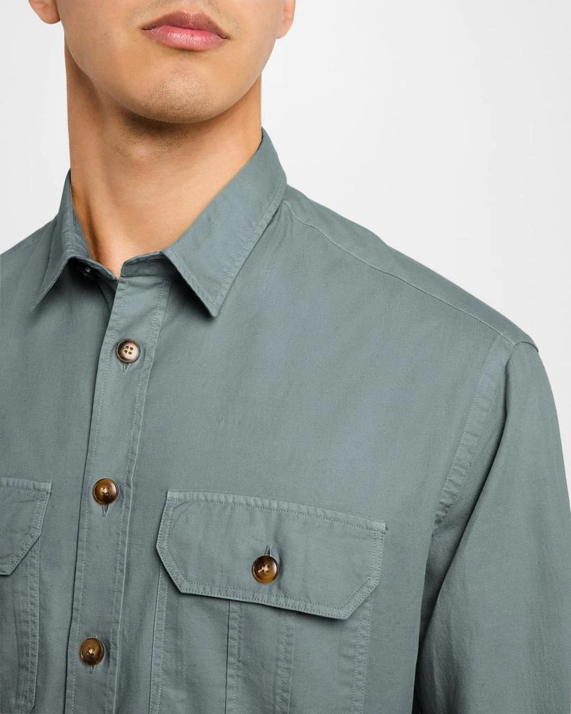 Canali Men's Utility Casual Button-Down Shirt 5